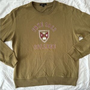 Frye 1863 College Crewneck Sweater in Olive